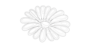 Simple Flower black and white clipart