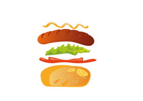 Hot Dog in Parts clipart