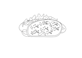 Hot Dog black and white clipart