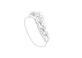 Hot Dog black and white clipart