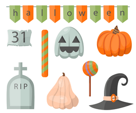 Set of halloween vector