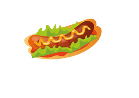 Inside Out Hot Dog Top View clipart