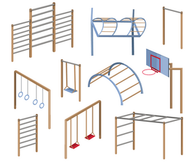 Kids playground equipment vector