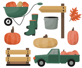 Autumn symbols vector