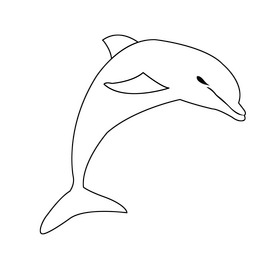 Dolphin black and white clipart