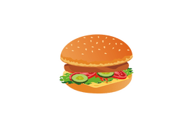 Sausage Burger clipart