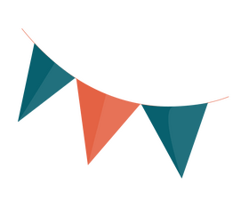 Flag garland illustration clipart