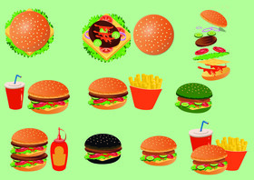 Hamburger, fast food vector
