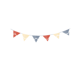 Flag garland clipart