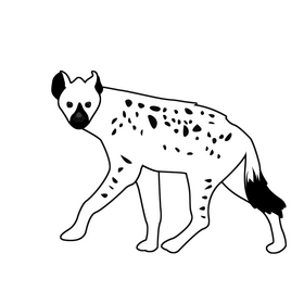 Hyena attacking black and white clipart free download