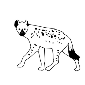 Hyena black and white clipart