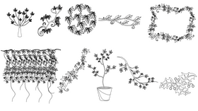 Ivy Plant black and white vector