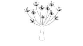 Ivy Tree Plant black and white clipart