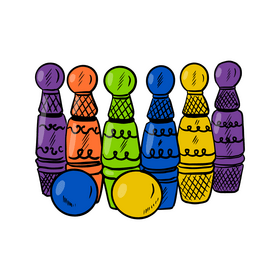 Skittles Bowling Toys clipart