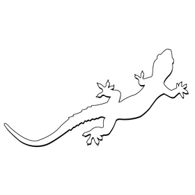 Lizard black and white clipart