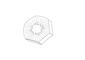 Peeled Kiwi Fruit Slice black and white clipart