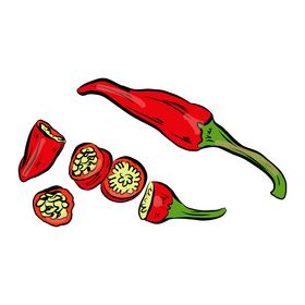 Slices of Red Hot Chili Peppers clipart