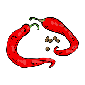 Red Hot Pepper with Seeds clipart