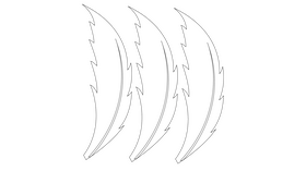 Aloe Vera Leaves black and white clipart