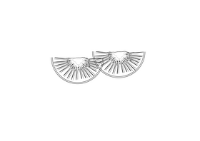 Half Cut of Kiwi Slices black and white clipart