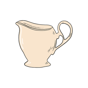 Porcelain Creamer Milk Jar clipart