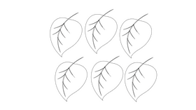 6 Leaves black and white clipart
