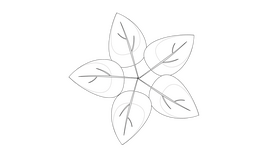 Star Leaves black and white clipart
