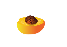 Half Cut Peach clipart