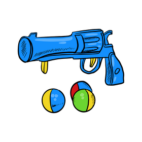 Pistol with Balls clipart