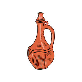 Pottery Decanter clipart