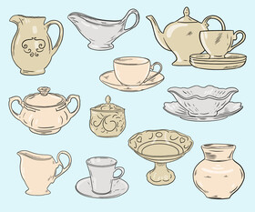 Ceramic set vector