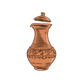 Pottery Decanter with Lid clipart