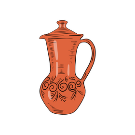 Decorative Pottery Decanter clipart