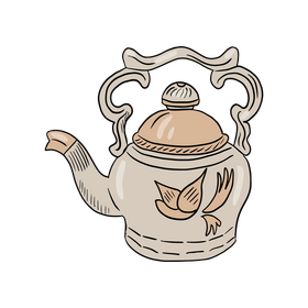 Floral Vintage Teapot clipart