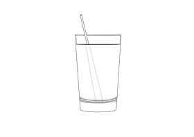 Peach Juice on a Glass black and white clipart