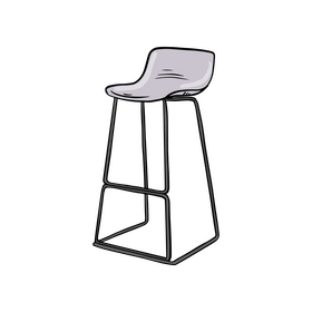 Low Back Bar Stool clipart