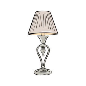 Cottage Table Lamp clipart