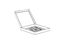 Pizza in the Box black and white clipart