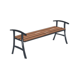 Backless Garden Bench clipart