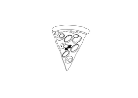 Pizza Slice black and white clipart