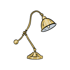 Vintage Study Table Lamp clipart