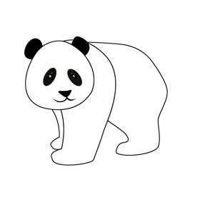 Panda black and white clipart free download