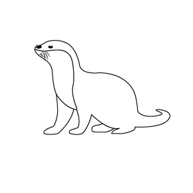 Otter black and white clipart
