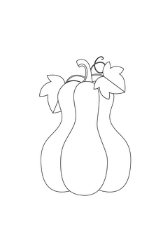 Butternut Pumpkin black and white clipart