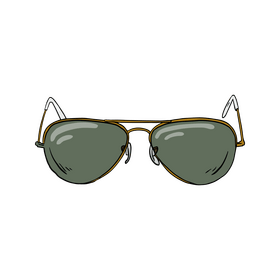 Black Aviator Sunglasses clipart
