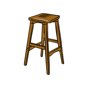 Wooden Bar Stool clipart