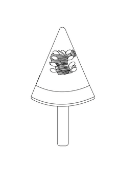 Pumpkin on a Stick black and white clipart