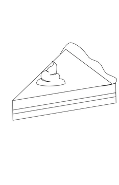 Pumpkin Cake Slice black and white clipart