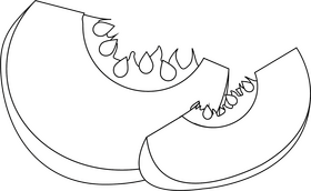 Pumpkin Slices black and white clipart