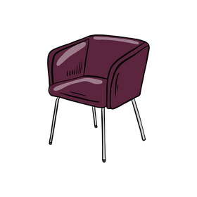 Lambert Chair with Metal Frame clipart